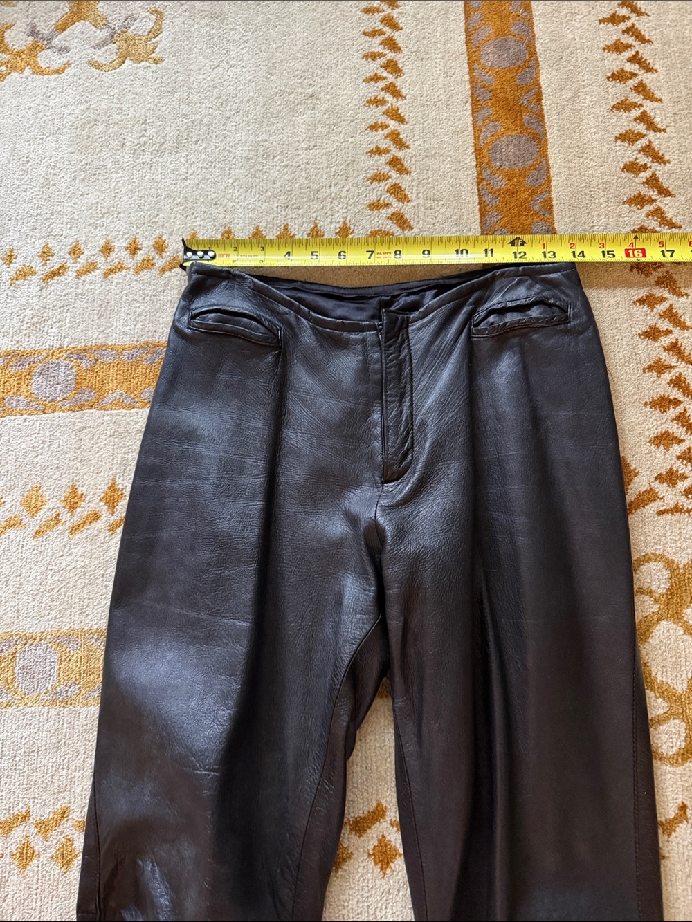 Women’s black leather pants